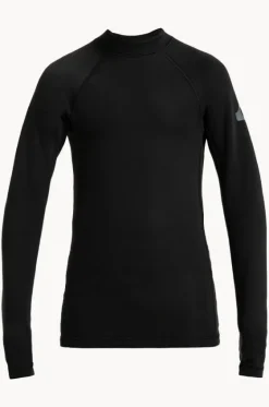Rashies^Quiksilver Boys Everyday Heat Long Sleeve Suntop BLACK