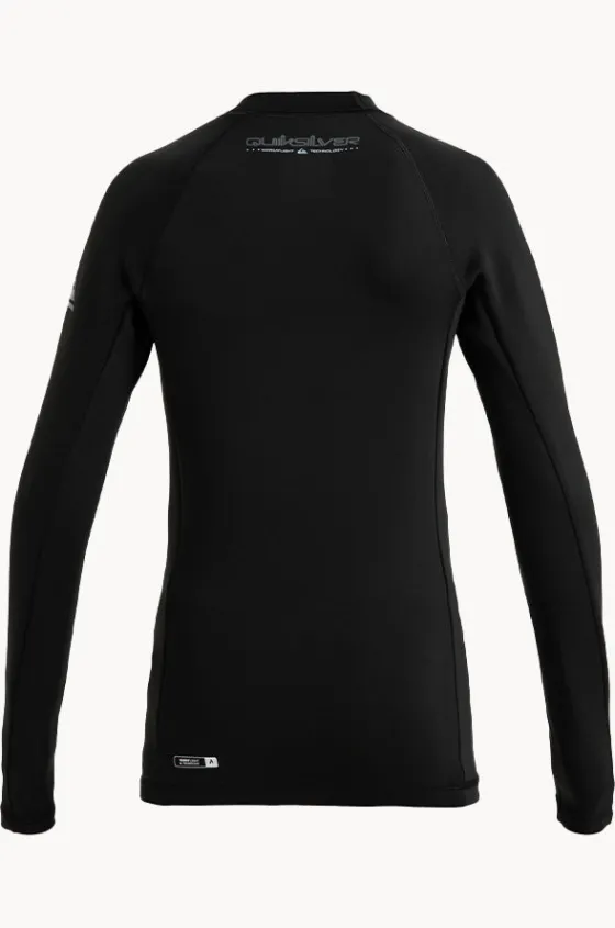 Rashies^Quiksilver Boys Everyday Heat Long Sleeve Suntop BLACK