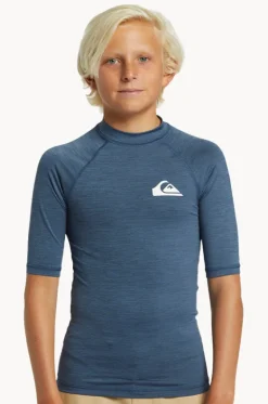 Rashies^Quiksilver Boys Everyday Short Sleeve Suntop Indigo