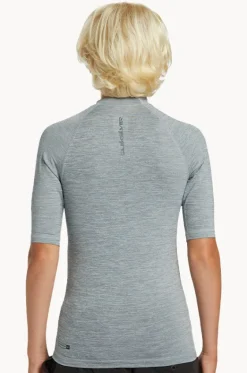 Rashies^Quiksilver Boys Everyday Short Sleeve Suntop Light grey