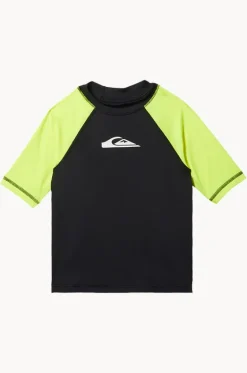 Rashies & Sunsuits^Quiksilver Boys Everyday Short Sleeve Suntop Black/yellow