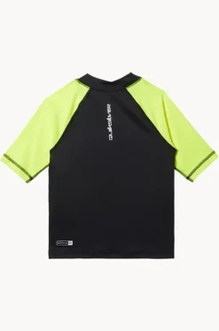 Rashies & Sunsuits^Quiksilver Boys Everyday Short Sleeve Suntop Black/yellow