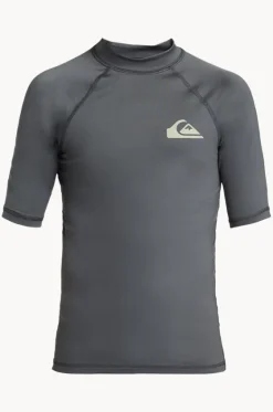 Rashies^Quiksilver Boys Everyday Short Sleeve Suntop Iron