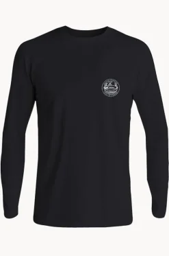Rashies^Quiksilver Boys Everyday Surf Long Sleeve Suntop BLACK