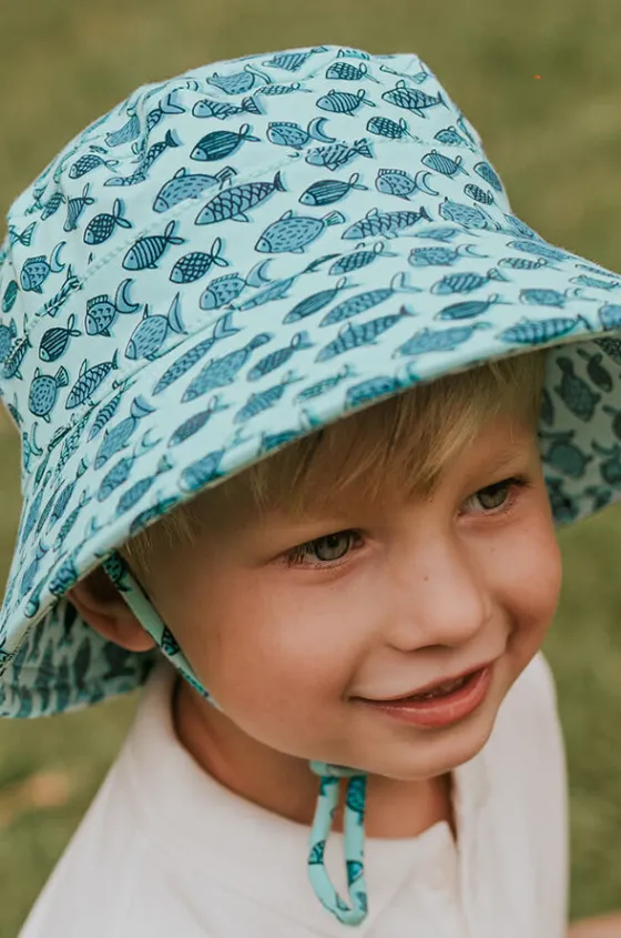Hats^Bedhead Boys Fish Classic Bucket Hat Turquoise