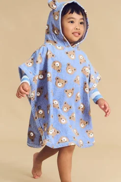 Towel Robes & Ponchos|Towel Robes & Ponchos^Huxbaby Boys Huxbear Poncho Cornflower