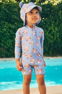 Rashies & Sunsuits^Huxbaby Boys Huxbear Sunsuit Cornflower