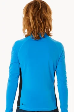 Rashies^Rip Curl Boys Icons Brushed Long Sleeve Suntop Blue