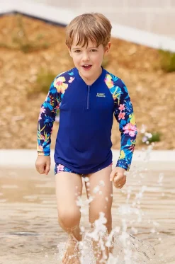 Rashies & Sunsuits^Funky Trunks Boys In Bloom Suntop In bloom navy