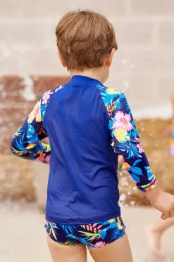 Rashies & Sunsuits^Funky Trunks Boys In Bloom Suntop In bloom navy