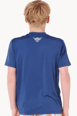 Rashies^Rip Curl Boys Island Paradiso Short Sleeve Suntop Light Navy