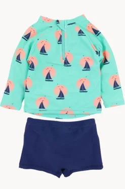 Rashies & Sunsuits|Rashies & Sunsuits^Minihaha Boys Jarvis Suntop Set Navy/green