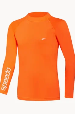 Rashies^Speedo Boys Long Sleeve Suntop Fluro Orange