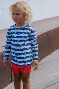 Rashies & Sunsuits|Rashies & Sunsuits^Milky Boys Marine Suntop Navy/white