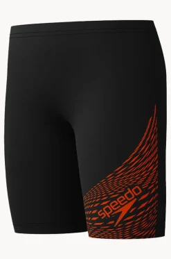 Jammers^Speedo Boys Medley Logo Jammer Black/Red