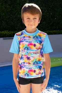 Rashies & Sunsuits|Rashies & Sunsuits^Salty Ink Boys Miami Beach Suntop Set Black/multi