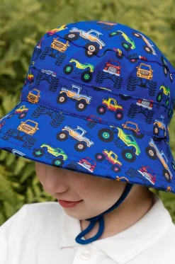 Headwear^Bedhead Boys Monster Truck Classic Bucket Hat Dark Blue