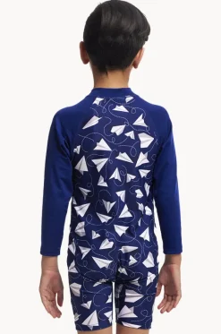 Rashies & Sunsuits^Funky Trunks Boys Paper Plain Sunsuit Navy
