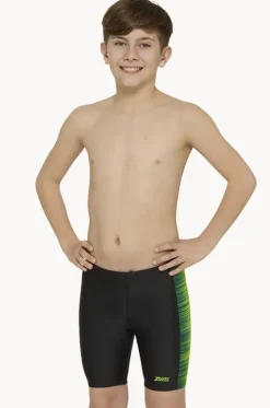 Jammers^Zoggs Boys Pipeline Panelled Mid Jammer Black/Green