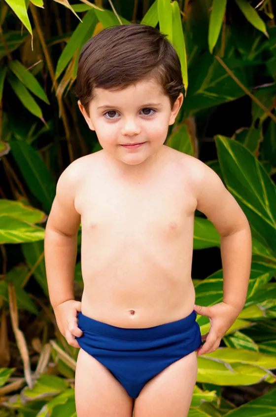 Swim Nappies^Salty Ink Boys Plain Swim Nappy Navy