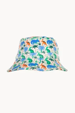Hats^Acorn Boys Prehistoric Swim Bucket Hat Cream