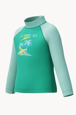 Rashies & Sunsuits|Rashies & Sunsuits^Speedo Boys Print Long Sleeve Suntop Teal