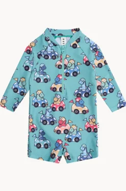 Rashies & Sunsuits|Rashies & Sunsuits^Huxbaby Boys Racer Dino Sunsuit Green