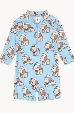 Rashies & Sunsuits|Rashies & Sunsuits^Huxbaby Boys Sailor Pup Sunsuit Marine