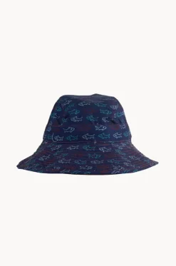 Hats^Babes In The Shade Boys Shark Bait Sunhat Navy/red