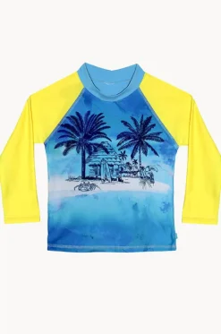 Rashies & Sunsuits^Salty Ink Boys Shipwrecked Long Sleeve Suntop Blue/yellow