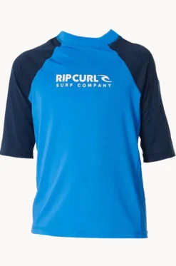 Rashies^Rip Curl Boys Shock Short Sleeve Suntop Blue
