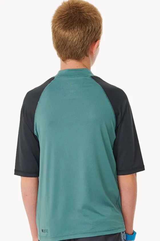 Rashies^Rip Curl Boys Shock Short Sleeve Suntop Bluestone