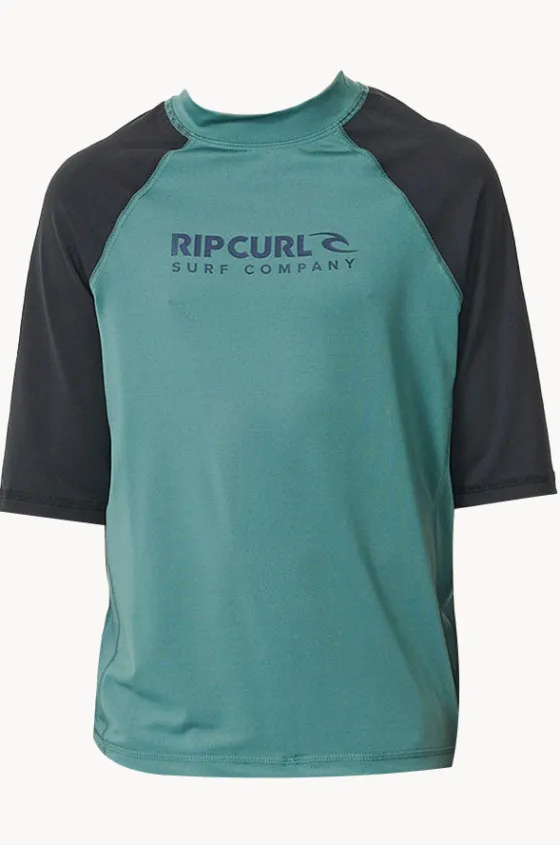Rashies^Rip Curl Boys Shock Short Sleeve Suntop Bluestone