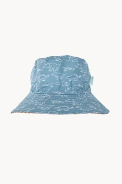 Hats^Acorn Boys Sketch-A-Saurus Wide Brim Bucket Hat Blue/white