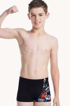 Trunks|Trunks^Speedo Boys Skull V Cut Aquashort Black/multi