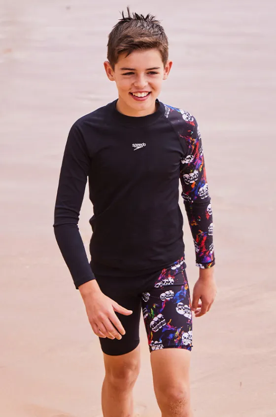 Jammers|Jammers^Speedo Boys Skull V Cut Jammer Black/multi