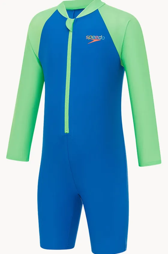 Rashies & Sunsuits|Rashies & Sunsuits^Speedo Boys Splice Long Sleeve Sunsuit Lagoon
