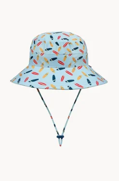 Hats^Bedhead Boys Surfboard Classic Bucket Sunhat Light Blue