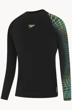 Rashies|Rashies & Sunsuits^Speedo Boys Tech Panel Suntop Black/green
