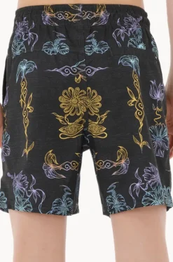 Boardshorts^Rip Curl Boys Tropic Daze Floral Volley Boardshort Washed Black