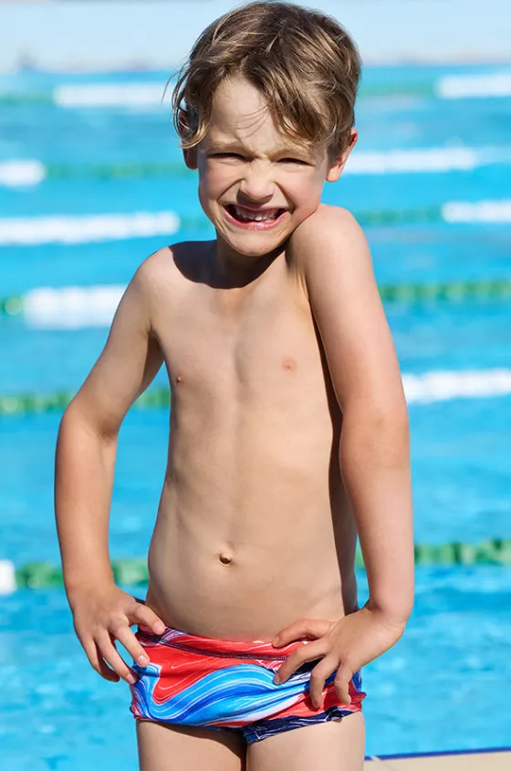 Trunks^Funky Trunks Boys Wave Craze Trunk Blue/red