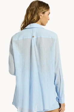 Tops^Seafolly Breeze Beach Shirt Cornflower