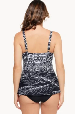 One Pieces^Togs Swimwear Budapest Scoop Neck Swim Dress Black/White