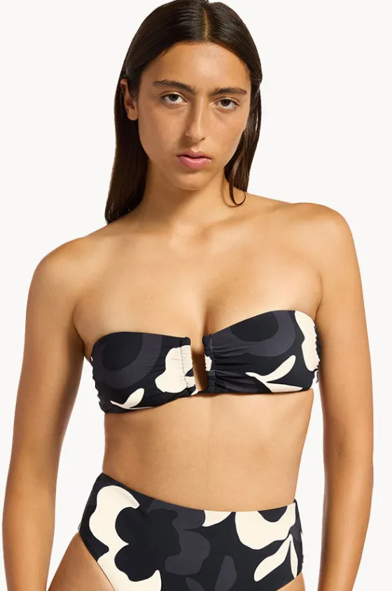 Bikini Tops^Jets Cactus Garden Bandeau Black