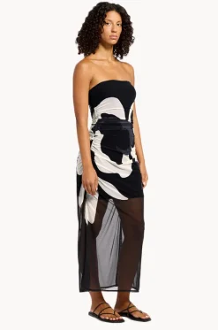 Dresses^Jets Cactus Garden Mesh Strapless Dress BLACK