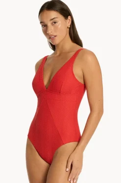 One Pieces^Sea Level Caracus Scoop Back Panel Line One Piece Spice