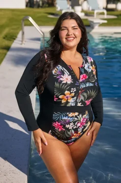 Rashies & Sunsuits^Capriosca Carnival Long Sleeve Sunsuit Black/multi