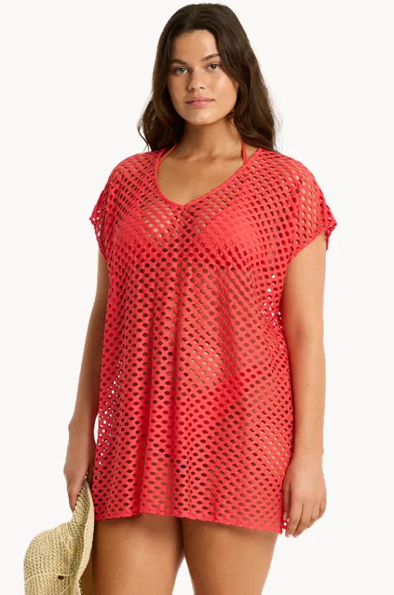 Overswim^Sea Level Castaway Kaftan Flame