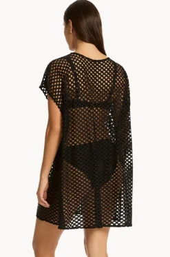 Overswim^Sea Level Castaway Kaftan Black