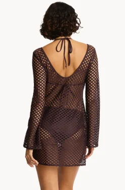 Overswim^Sea Level Castaway Mesh Cover Up Cocoa